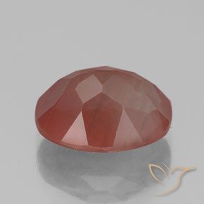 Labradorita andesina Laranja Avermelhado Pálido Natural 3.26ct, oval, Transparente/Translúcido