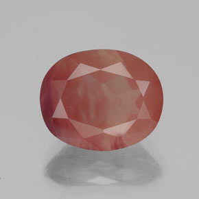Andesina labradorita vermelho natural 3,45ct, transparente, transparente/translúcido