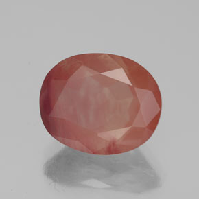 Andesina labradorita vermelho natural 3,45ct, transparente, transparente/translúcido
