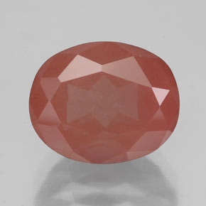 Andesina labradorita vermelho natural 4,07ct, corte oval, translúcido