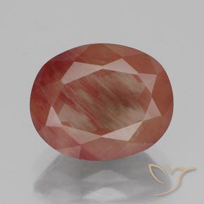 3.50ct Natural Sangue vermelho Labradorita andesina, oval, Translúcido