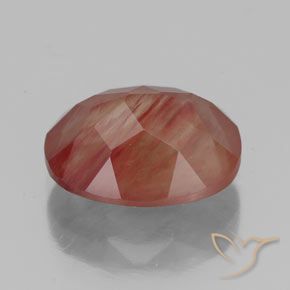 Labradorita andesina Sangue vermelho Natural 3.50ct, oval, Translúcido