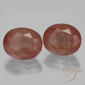Pedras preciosas de Labradorita andesina Sangue vermelho natural de 7.59 ct, oval, Transparente/Translúcido