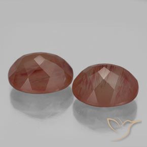 Pedras preciosas de Labradorita andesina Sangue vermelho natural de 7.59 ct, oval, Transparente/Translúcido