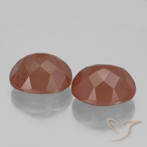 Pedras preciosas de Labradorita andesina laranja avermelhado natural de 7.60 ct, oval, Transparente/Translúcido