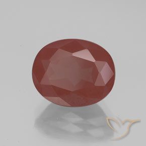 Labradorita andesina Laranja Vermelho Natural 2.87ct, oval, Transparente/Translúcido