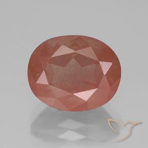 3.65ct Natural Laranja Avermelhado Pálido Labradorita andesina, oval, Transparente/Translúcido