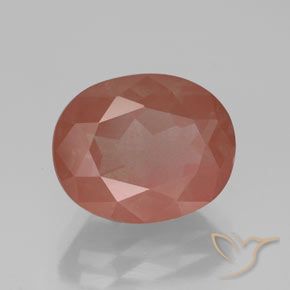 Labradorita andesina Laranja Avermelhado Pálido Natural 3.65ct, oval, Transparente/Translúcido