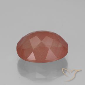 Labradorita andesina Laranja Avermelhado Pálido Natural 3.65ct, oval, Transparente/Translúcido