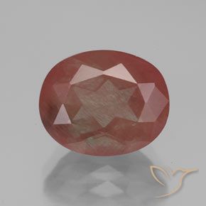 3.63ct Natural vermelho médio Labradorita andesina, oval, Transparente/Translúcido