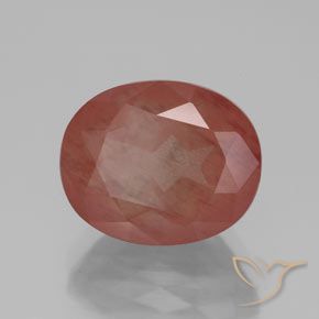 Labradorita andesina vermelho médio Natural 3.94ct, oval, Transparente/Translúcido