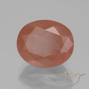Labradorita andesina vermelho médio Natural 3.70ct, oval, Transparente/Translúcido