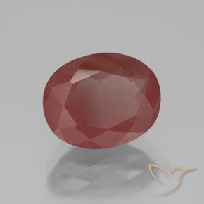 Labradorita andesina Vermelho escuro Natural 2.80ct, oval, Transparente/Translúcido