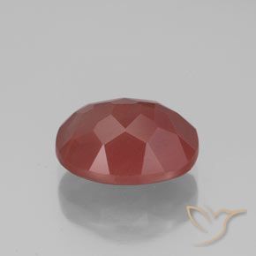 Labradorita andesina Vermelho escuro Natural 2.80ct, oval, Transparente/Translúcido