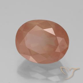 Labradorita andesina laranja avermelhado Natural 3.75ct, oval, Transparente/Translúcido