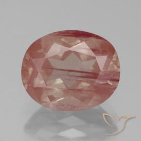 3.36ct Natural Laranja Vermelho Labradorita andesina, oval, Transparente/Translúcido