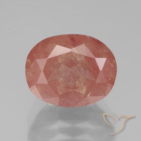 3.07ct Natural Laranja Avermelhado Pálido Labradorita andesina, oval, Transparente/Translúcido