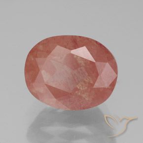 Labradorita andesina Laranja Avermelhado Pálido Natural 3.07ct, oval, Transparente/Translúcido