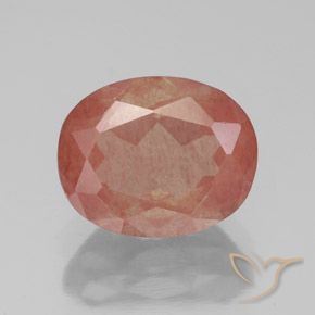 2.90ct Natural vermelho médio Labradorita andesina, oval, Transparente