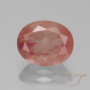 Andesina labradorita vermelho natural 2,57ct, transparente, transparente/translúcido