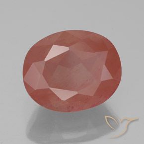 Labradorita andesina Laranja Avermelhado Pálido Natural 3.85ct, oval, Transparente/Translúcido