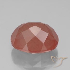 Labradorita andesina Laranja Avermelhado Pálido Natural 3.85ct, oval, Transparente/Translúcido