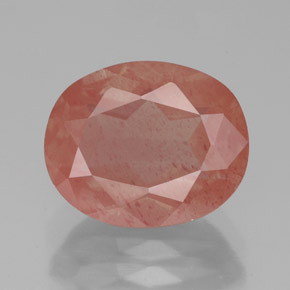 Andesina labradorita vermelho natural 3,36ct, corte oval, translúcido