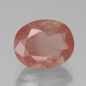 Andesina labradorita vermelho natural 3,36ct, corte oval, translúcido