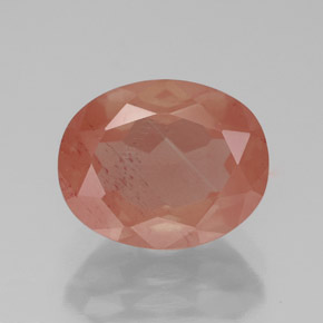 Andesina labradorita vermelho natural 2,79ct, corte oval, translúcido