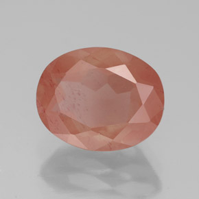 Andesina labradorita vermelho natural 2,79ct, corte oval, translúcido