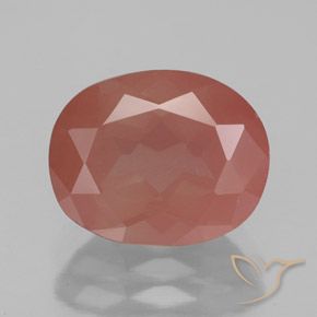 3.44ct Natural Laranja Avermelhado Pálido Labradorita andesina, oval, Transparente/Translúcido