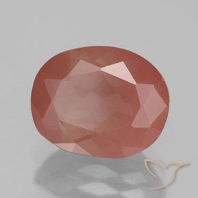 Labradorita andesina Laranja Avermelhado Pálido Natural 3.44ct, oval, Transparente/Translúcido