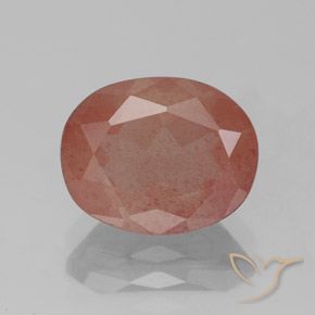 2.69ct Natural Laranja Avermelhado Pálido Labradorita andesina, oval, Transparente/Translúcido
