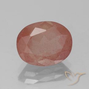 Labradorita andesina Laranja Avermelhado Pálido Natural 2.69ct, oval, Transparente/Translúcido