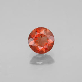 Andesina labradorita laranja natural 0,62ct, corte redondo, VS