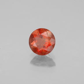 Andesina labradorita laranja natural 0,62ct, corte redondo, VS