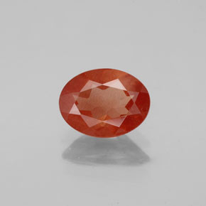 Andesina labradorita laranja natural 0,96ct, corte oval, VS-SI