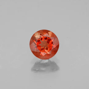 Labradorita andesina Laranja vermelha Natural 0.70ct, Corte Redondo, VS