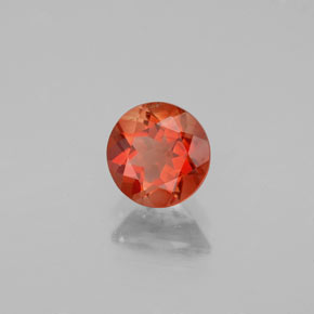 Labradorita andesina Laranja vermelha Natural 0.70ct, Corte Redondo, VS