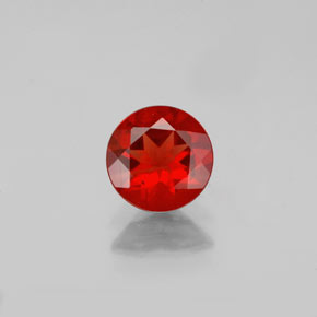 Andesina labradorita laranja avermelhado natural 0,62ct, corte redondo, VS-SI