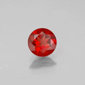 Andesina labradorita laranja avermelhado natural 0,62ct, corte redondo, VS-SI