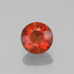 Andesina labradorita vermelho natural 0,55ct, corte redondo, VS