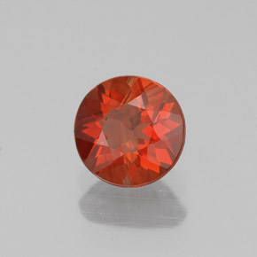 Andesina labradorita vermelho natural 0,55ct, corte redondo, VS