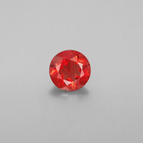 Andesina labradorita laranja natural 0,87ct, corte redondo, VS-SI