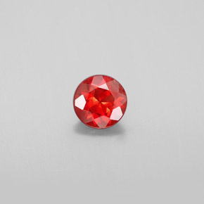 Andesina labradorita laranja natural 0,63ct, corte redondo, VS
