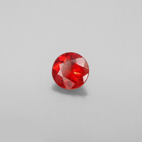 Andesina labradorita laranja natural 0,63ct, corte redondo, VS