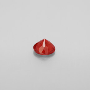 Andesina labradorita laranja natural 0,63ct, corte redondo, VS