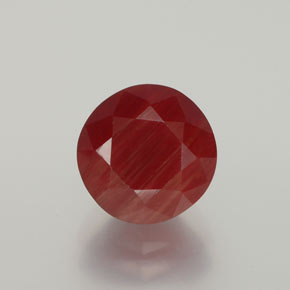 Andesina labradorita vermelho natural 2,81ct, corte redondo, translúcido
