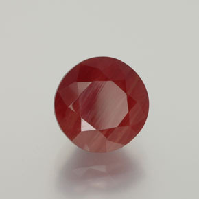 Andesina labradorita vermelho natural 2,81ct, corte redondo, translúcido