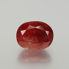 Andesina labradorita vermelho natural 2,88ct, corte oval, translúcido